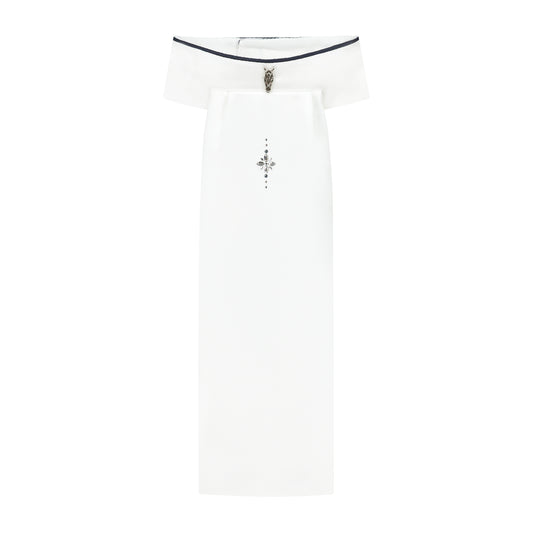 Stock Tie with Navy Trim