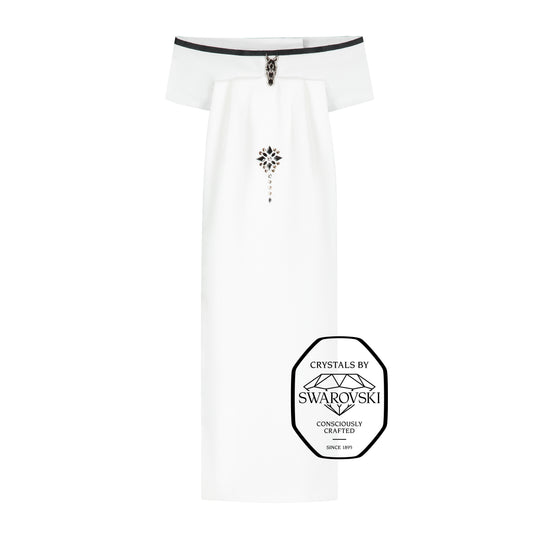 Stock Tie with Black Trim & Champagne Details